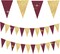 Graduation Decorations Maroon Gold 2025/Fall Bridal Shower/Burgundy Gold( 2pcs Triangle Banners)
